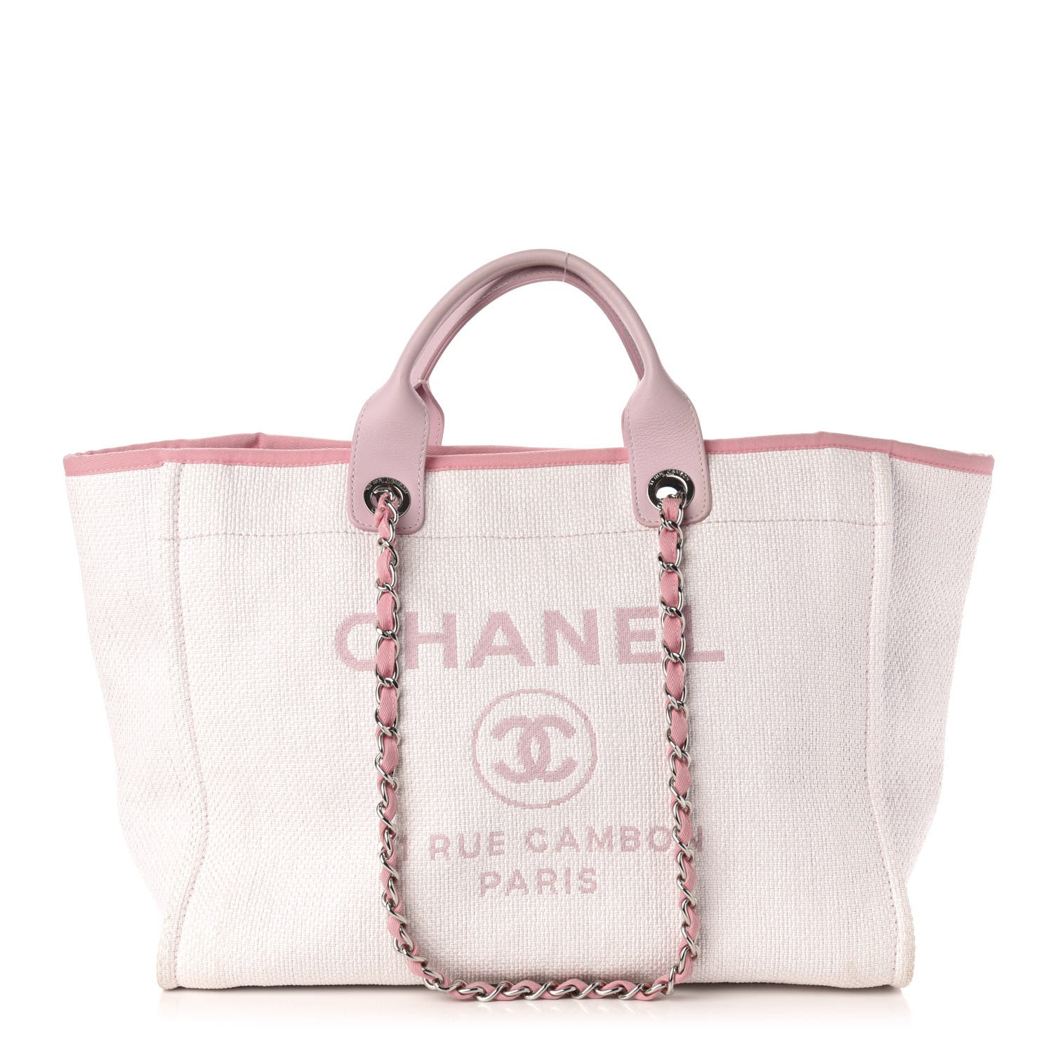 Chanel Canvas Medium Deauville Tote Pink 1 of 11