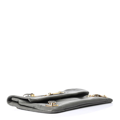 Balenciaga Chevre Gold Metallic Edge Hardware Envelope Clutch Gris Acier 3 of 4