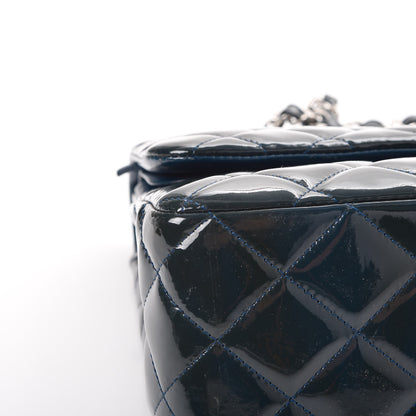 Chanel Patent Quilted Jumbo Double Flap Blue 15 of 17