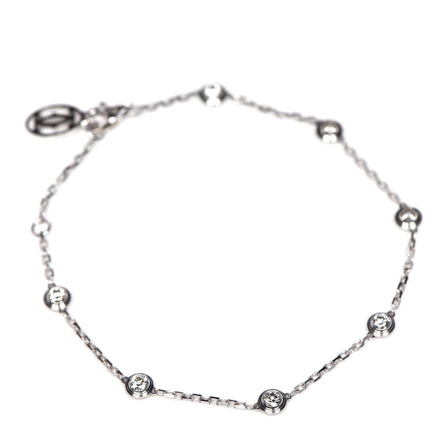 18K White Gold 7 Diamond D'Amour Station Bracelet