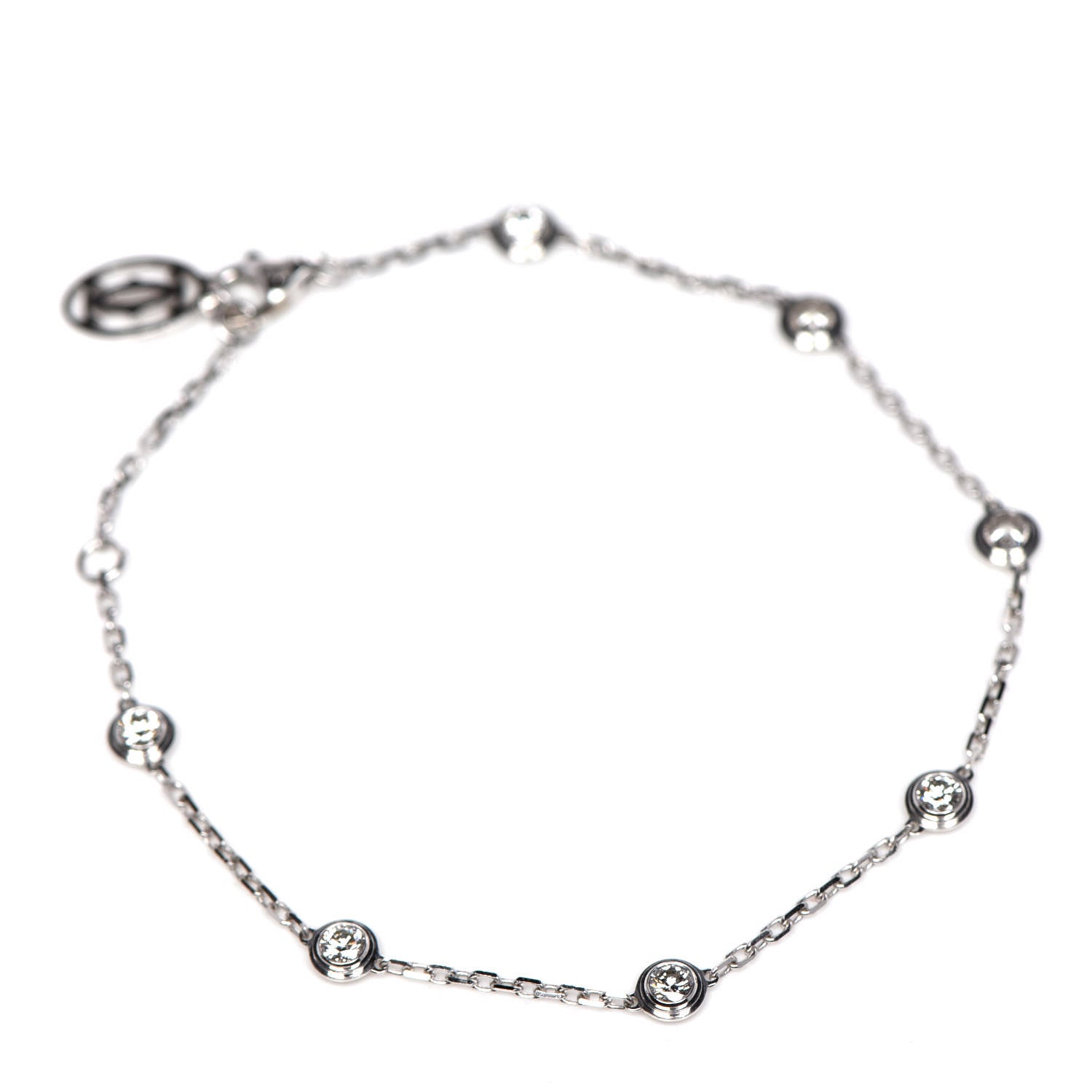 Cartier 18K White Gold 7 Diamond D'Amour Station Bracelet 1 of 4