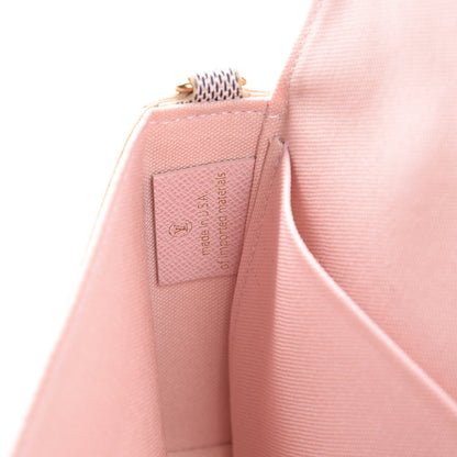 Louis Vuitton Damier Azur Pochette Felicie Chain Wallet Rose Ballerine 8 of 10