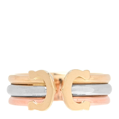Cartier 18K Pink Yellow White Gold 8mm C De Cartier Ring 49 4.75 1 of 3