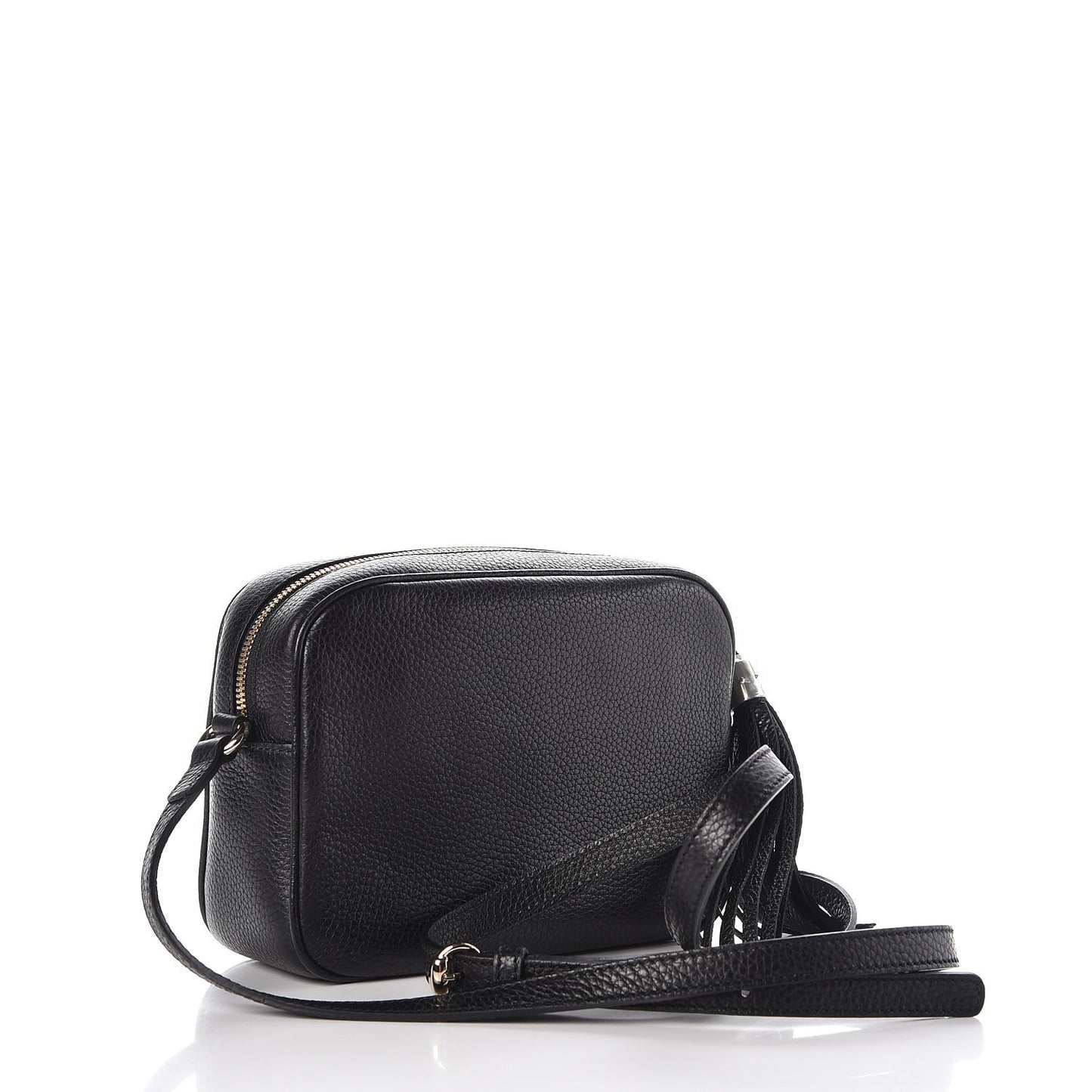Pebbled Calfskin Small Soho Disco Bag Black