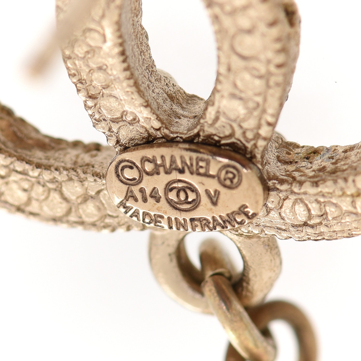 Chanel Crystal Pearl CC Drop Earrings Gold 4 of 6