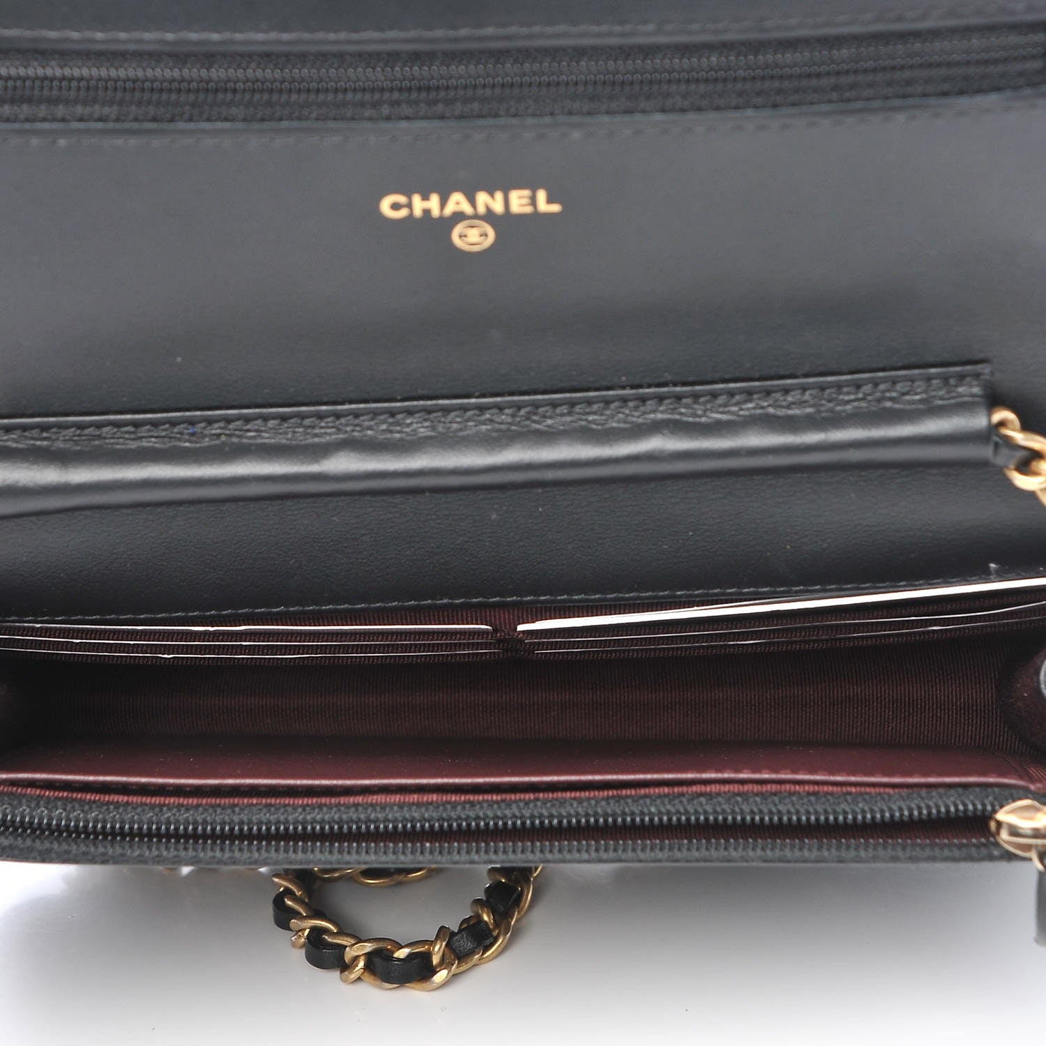 Chanel Aged Calfskin Quilted Lucky Charms 2.55 Reissue Wallet On Chain WOC Black 5 of 9