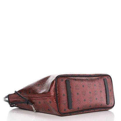 MCM Metallic Visetos Medium Shopper Tote Scooter Red 4 of 10