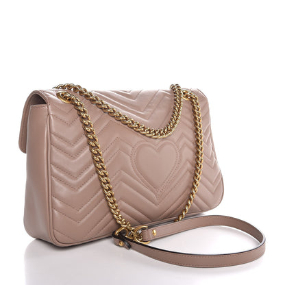 Gucci Calfskin Matelasse Medium GG Marmont Shoulder Bag Porcelain Rose 4 of 8