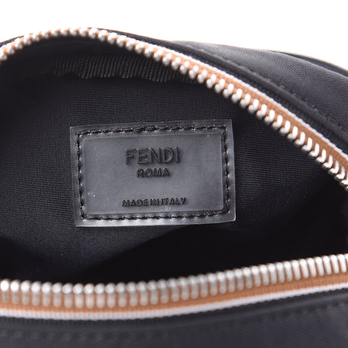 Nylon Vitello Century Pequin Logo Plate Small Crossbody Messenger Black
