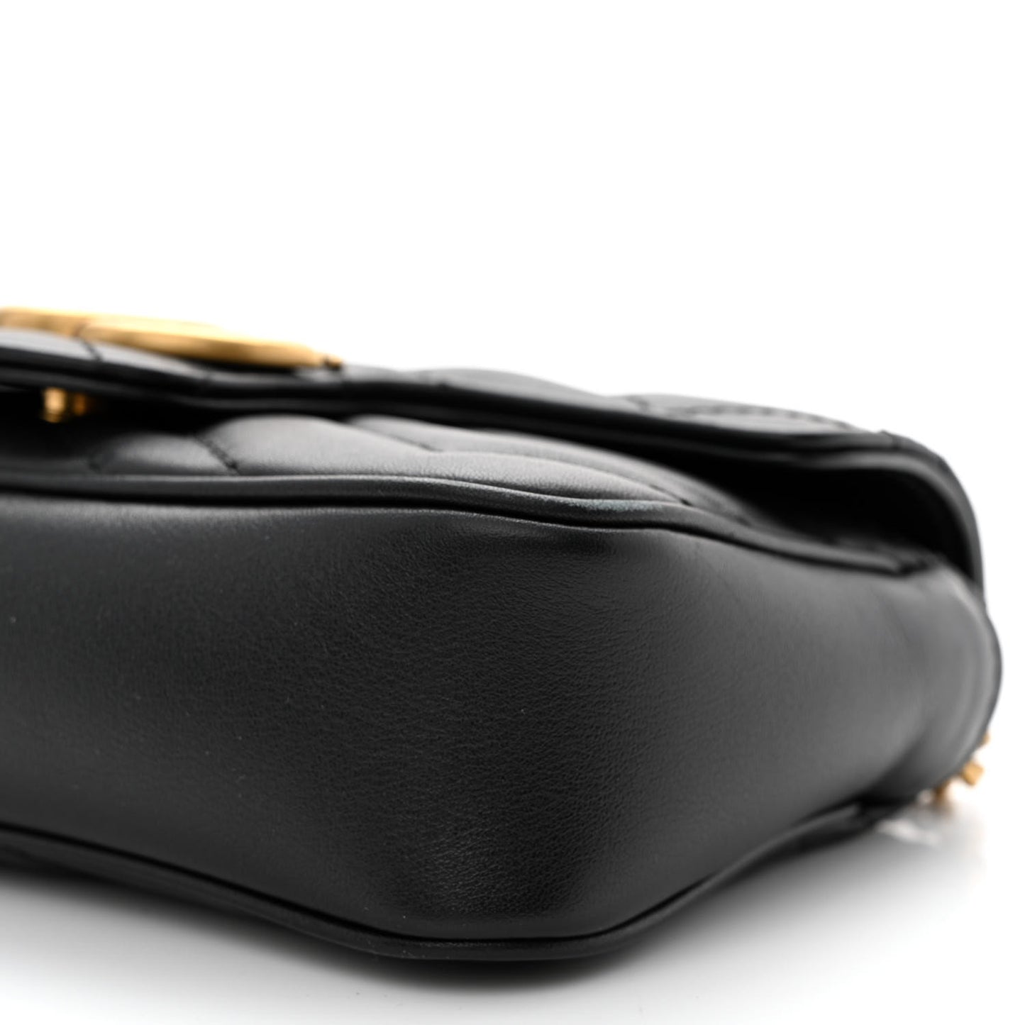 Calfskin Matelasse Super Mini GG Marmont Shoulder Bag Black