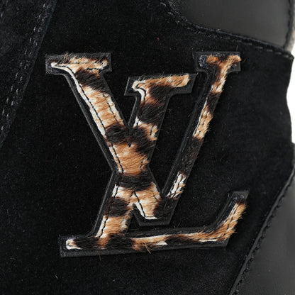 Louis Vuitton Suede Calfskin Monogram Laureate Platform Desert Boots 35.5 Black 8 of 9
