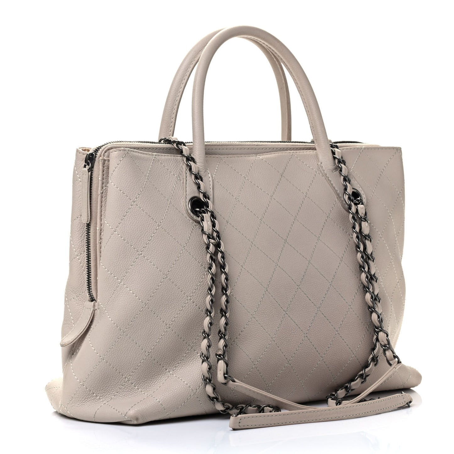 Grained Vegetal Calfskin Urban Shopping Tote Beige