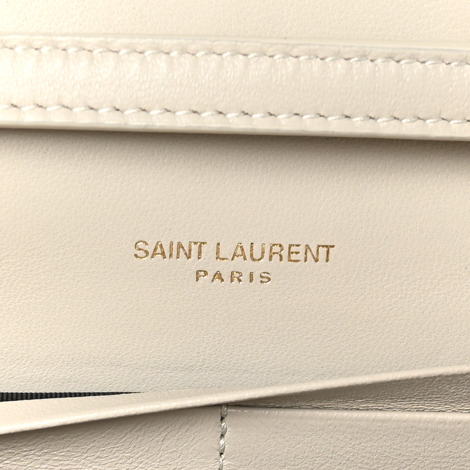 Saint Laurent Lambskin Carre Quilted Cassandre Chain Wallet Blanc Vintage 8 of 11