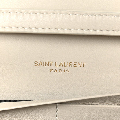 Saint Laurent Lambskin Carre Quilted Cassandre Chain Wallet Blanc Vintage 8 of 11