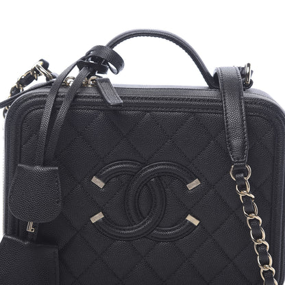 Chanel Caviar Quilted Medium CC Filigree Vanity Case Black 8 of 11
