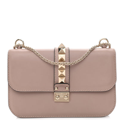 Valentino Garavani Vitello Medium Glam Lock Rockstud Flap Poudre 1 of 10