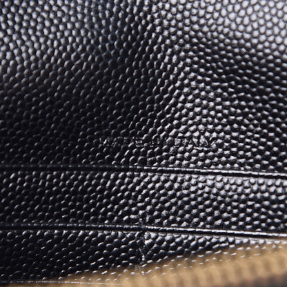 Saint Laurent Grain De Poudre Matelasse Chevron Monogram Envelope Chain Wallet Black 7 of 9