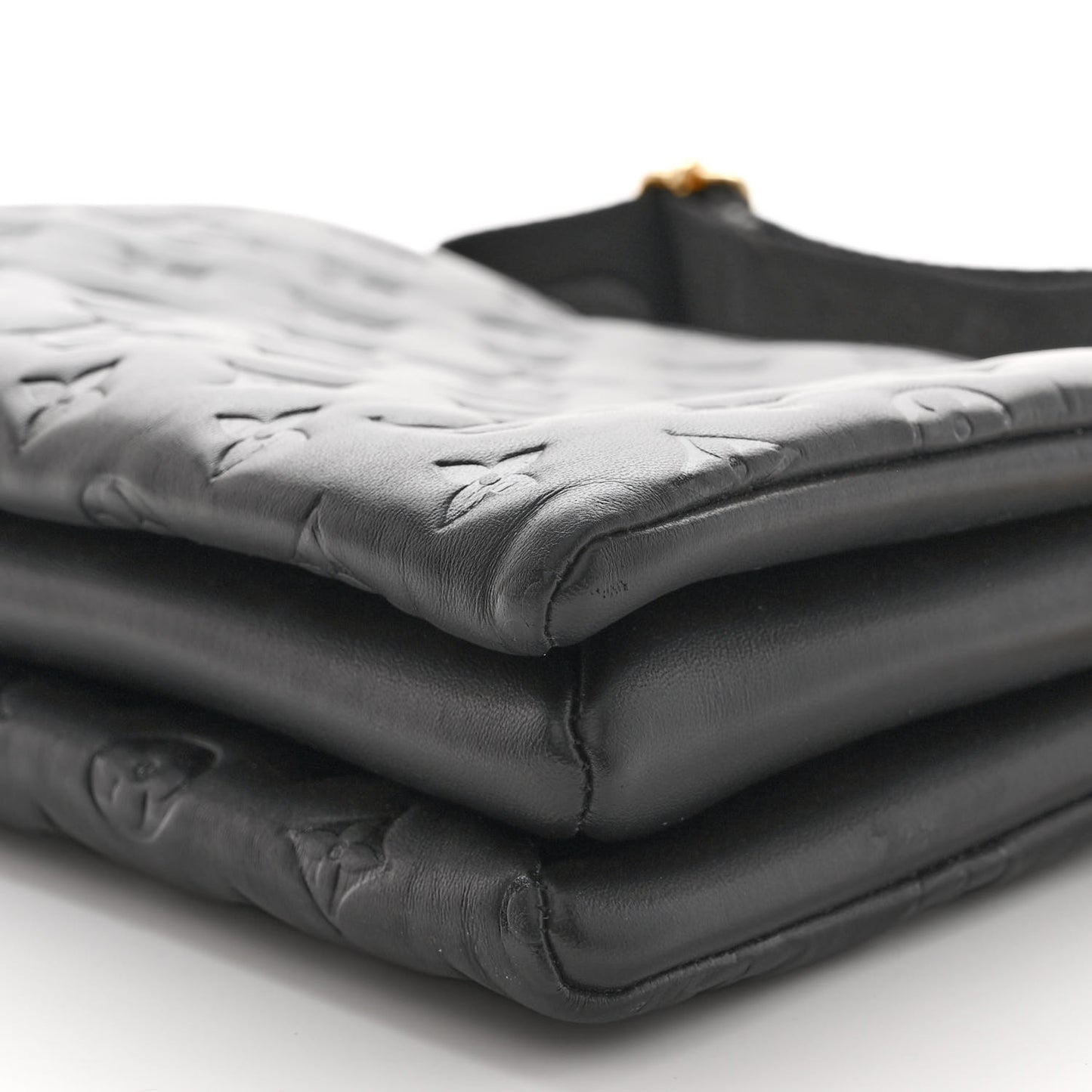 Lambskin Embossed Monogram Coussin PM Black