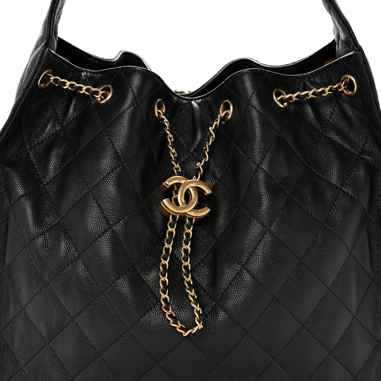 Caviar Quilted Medium Chanel 25 Handbag Black