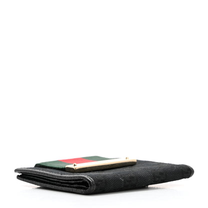 Gucci Monogram Web French Flap Wallet Black 4 of 8
