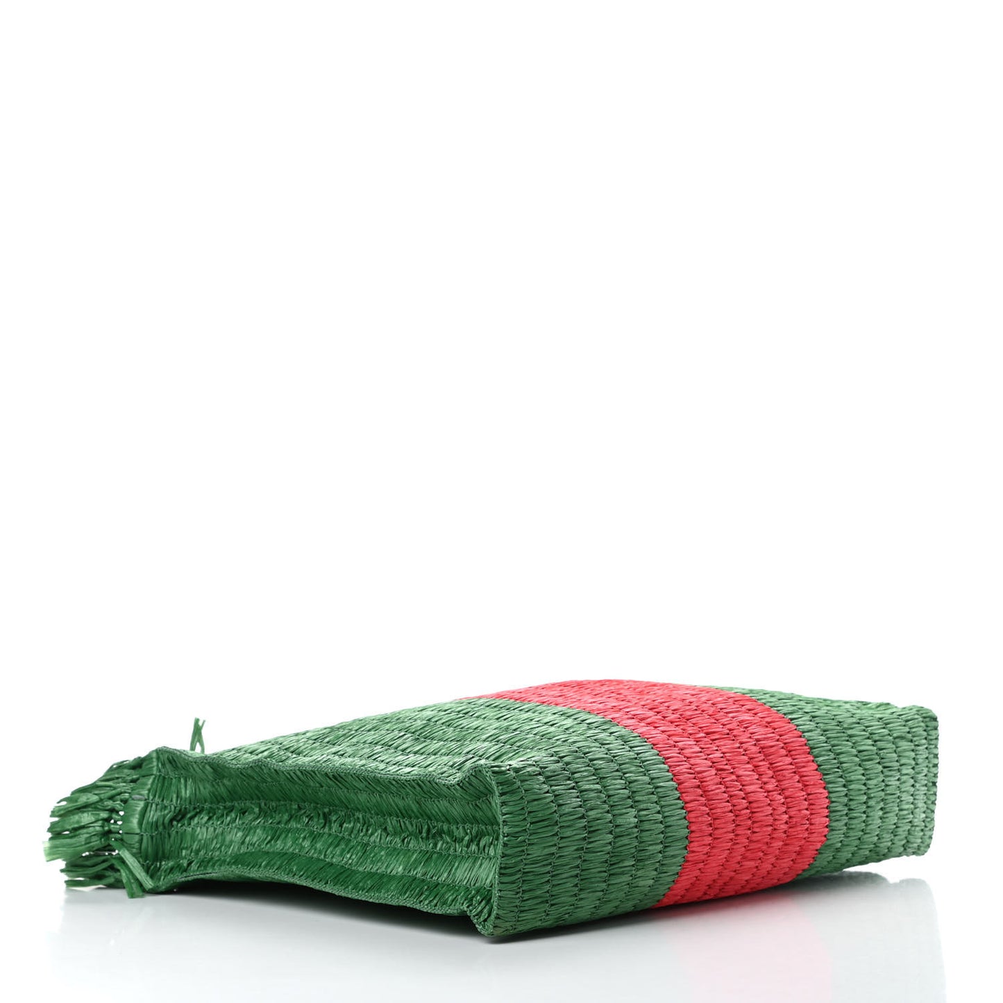 Raffia Linen Web Cestino Tote Bag Red Green