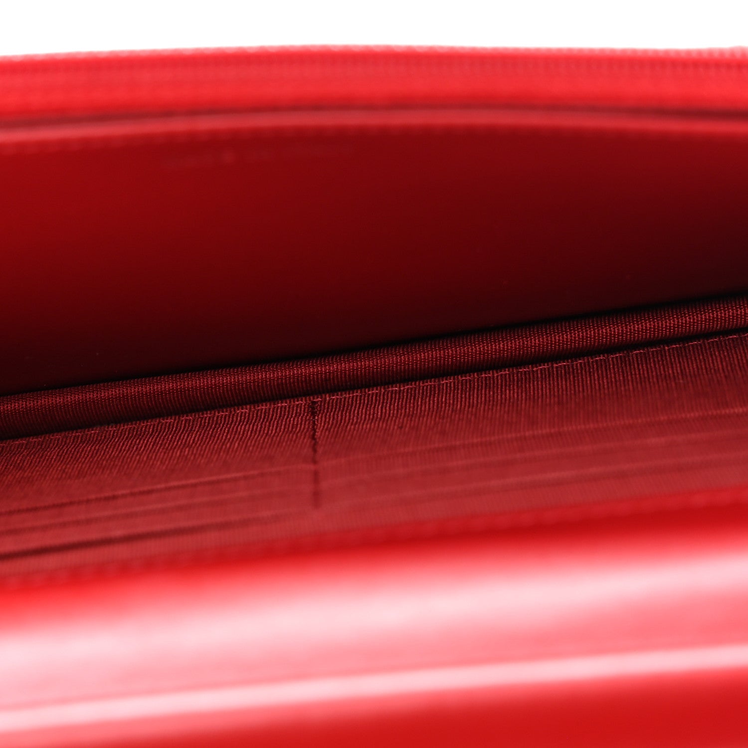 Chanel Glazed Calfskin Quilted Coco Boy Wallet On Chain WOC Red 4 of 13