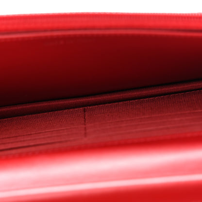 Chanel Glazed Calfskin Quilted Coco Boy Wallet On Chain WOC Red 4 of 13