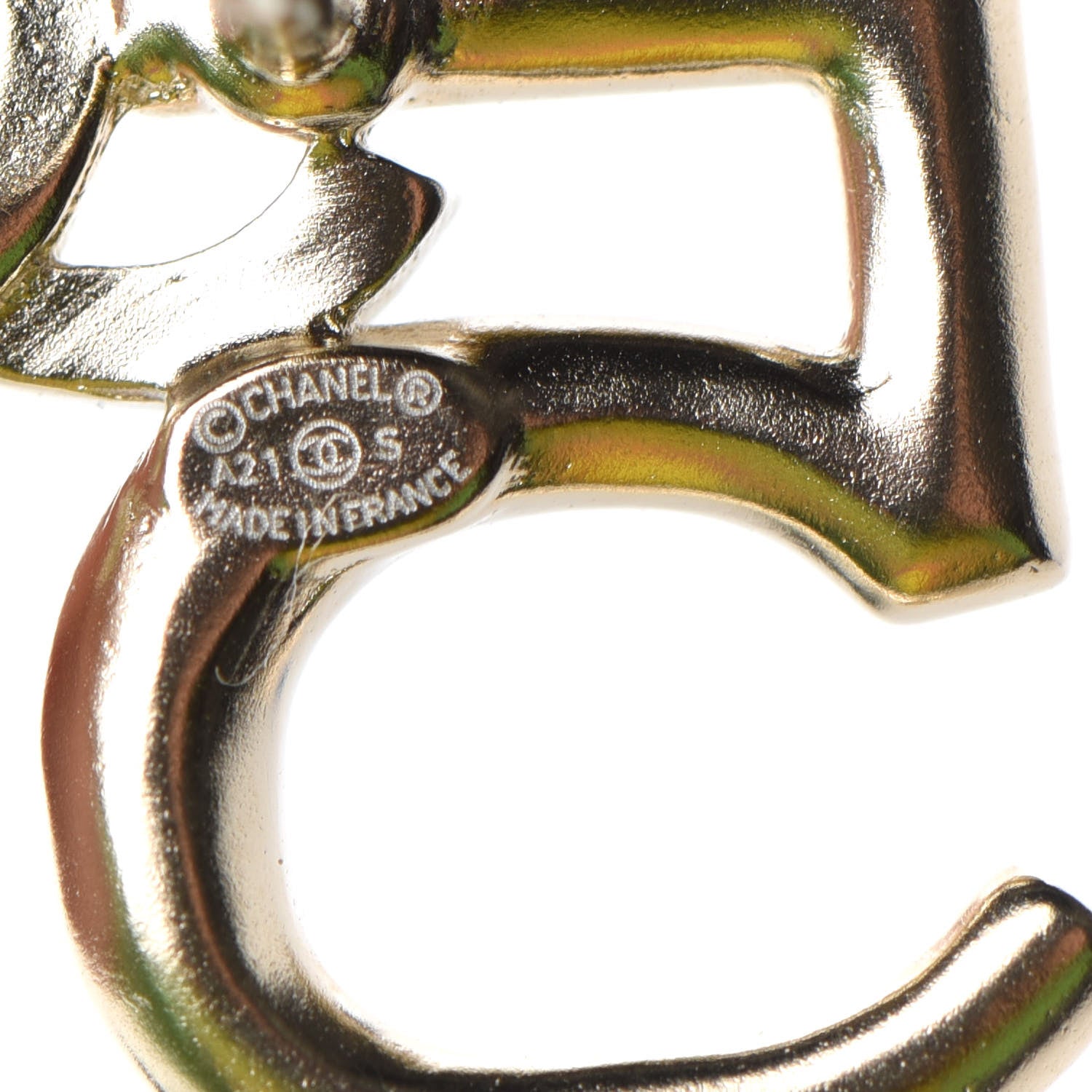 Chanel Crystal CC No 5 Earrings Gold 4 of 5