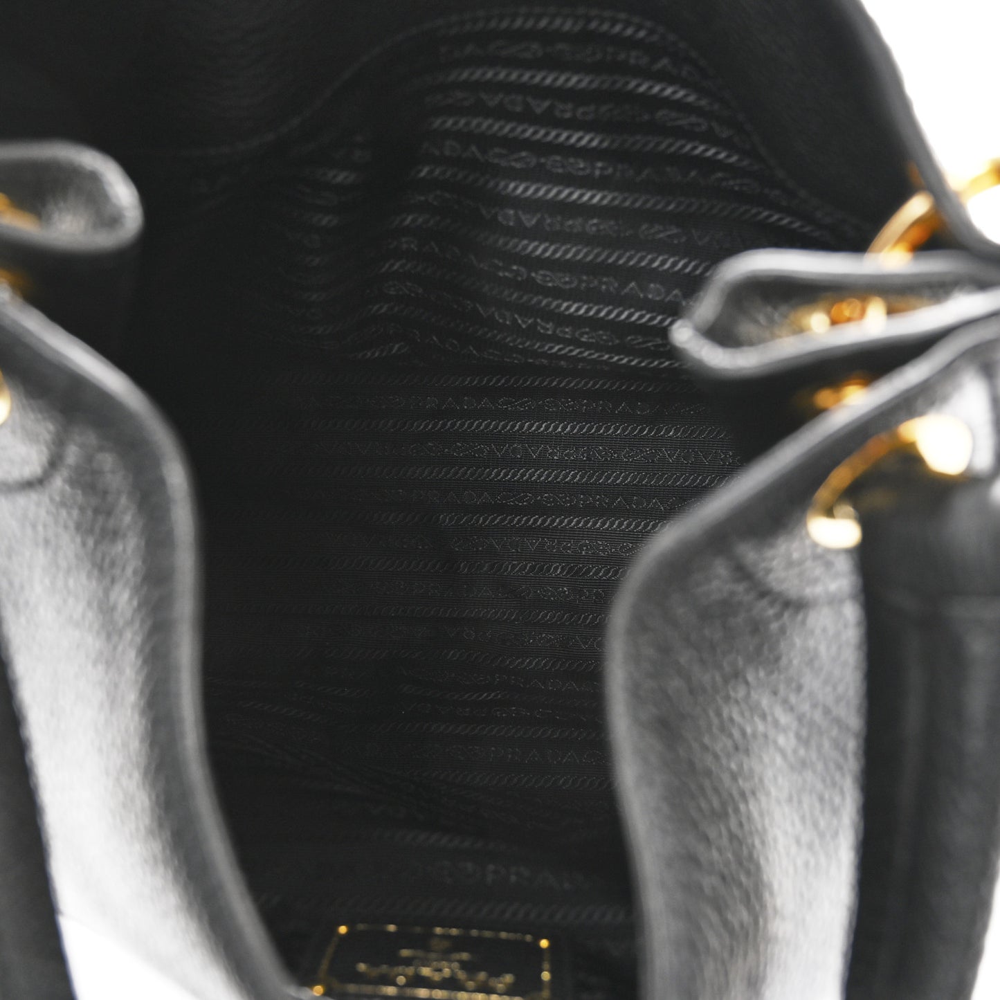 Vitello Phenix Embossed Logo Hobo Black