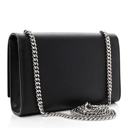Saint Laurent Grain De Poudre Small Monogram Kate Satchel Black 3 of 10