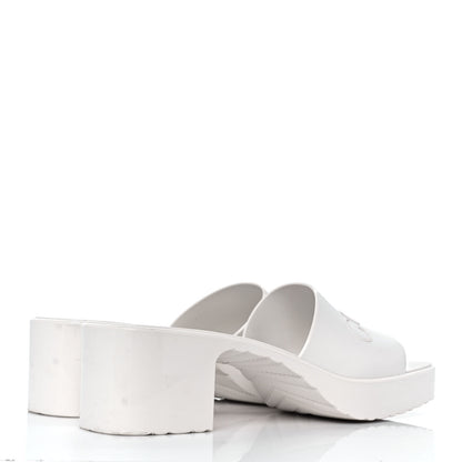 Gucci Rubber Gucci Logo Womens Platform 20/60mm Slide Sandals 40 Mystic White 4 of 9