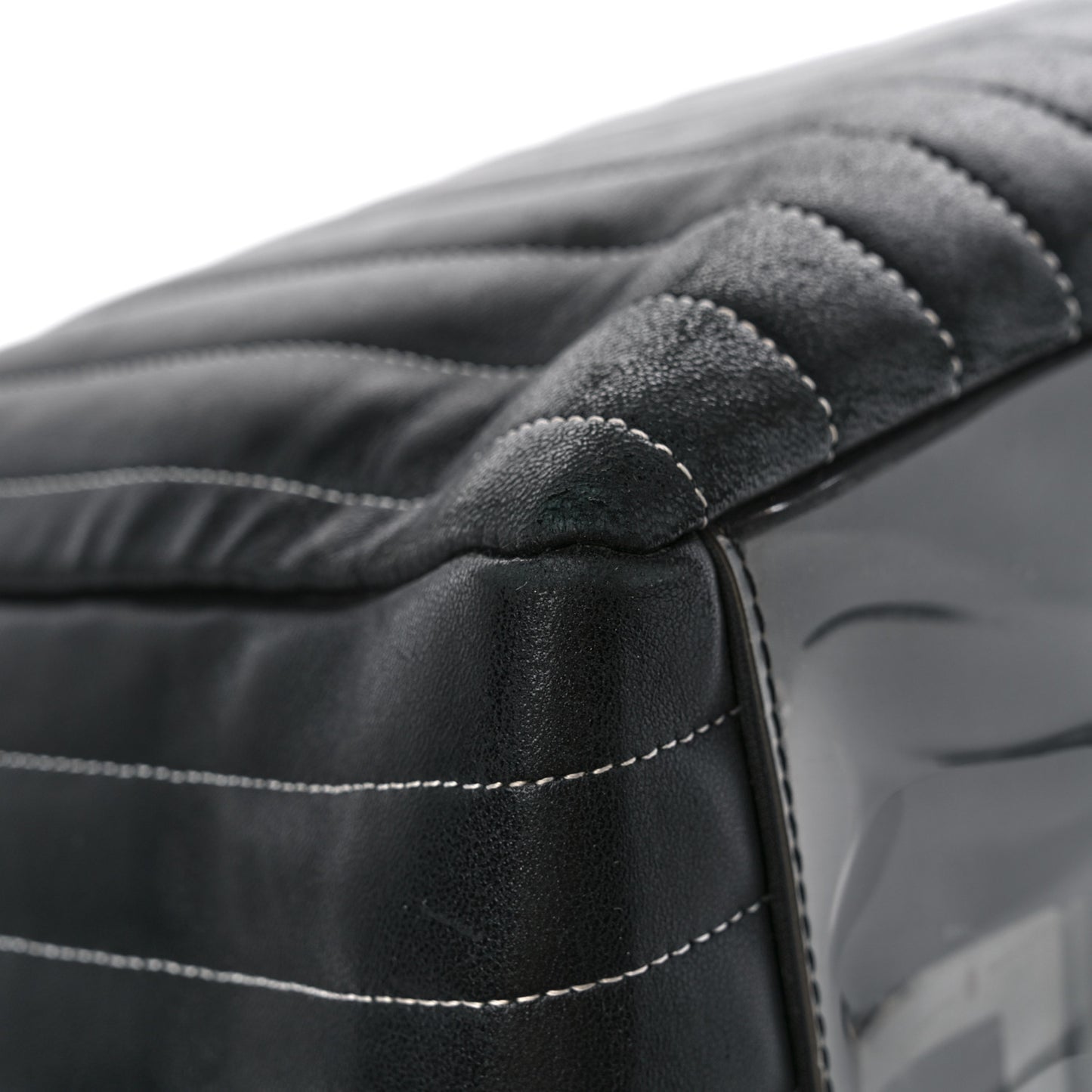 Lambskin Vertical Quilted Large Mademoiselle Tote Black