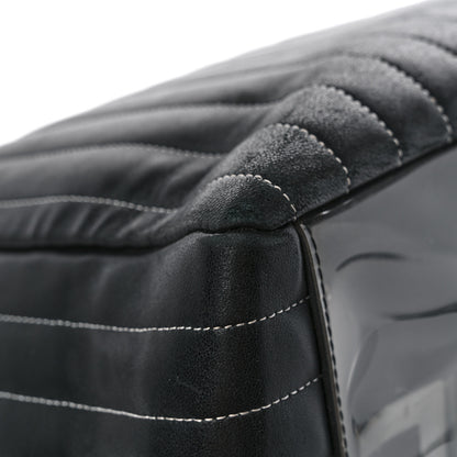 Chanel Lambskin Vertical Quilted Large Mademoiselle Tote Black 11 of 20