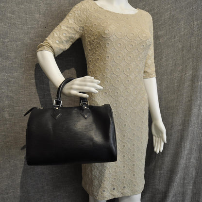 Louis Vuitton Epi Speedy 25 Black 2 of 9