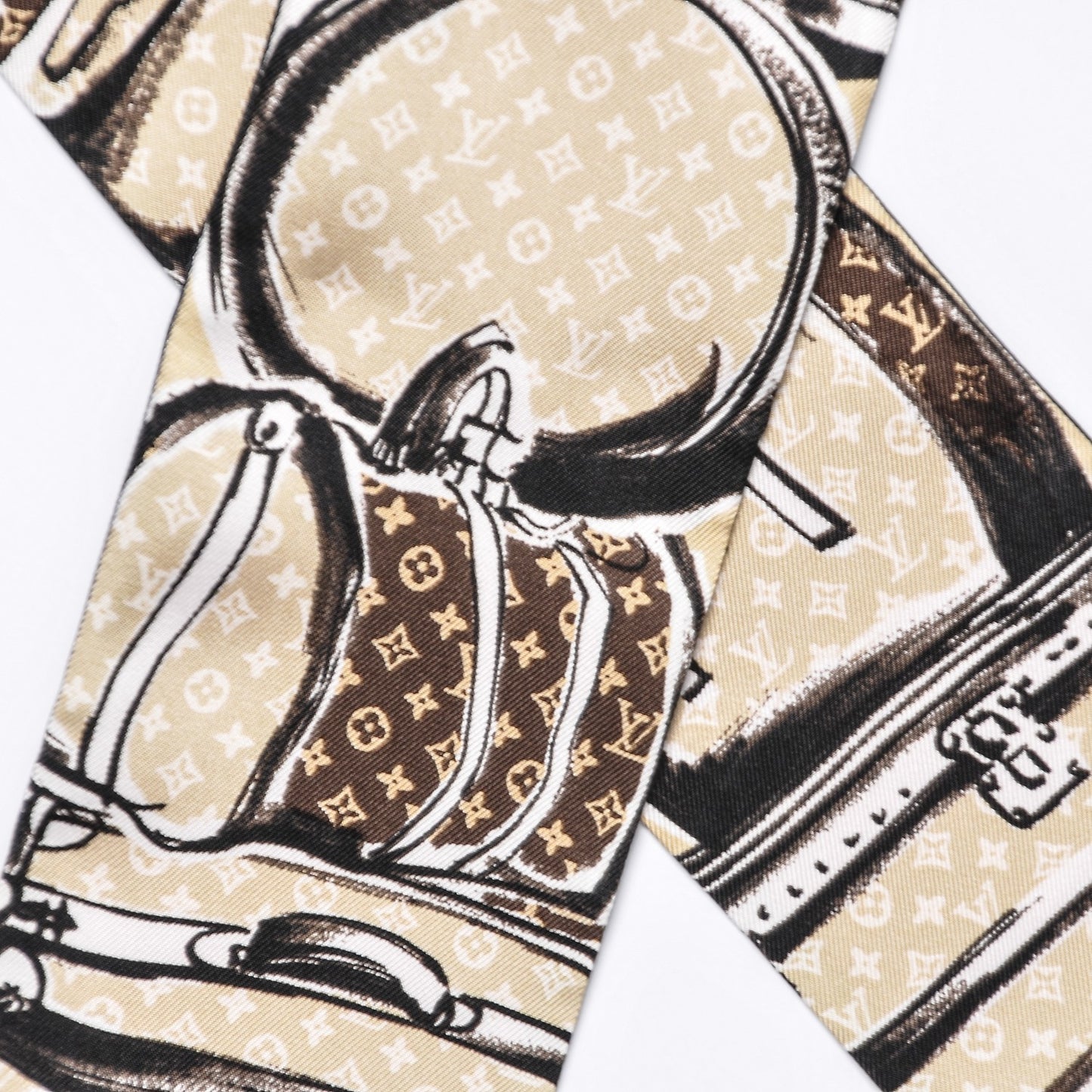 Silk Monogram Trunks Bandeau Brown