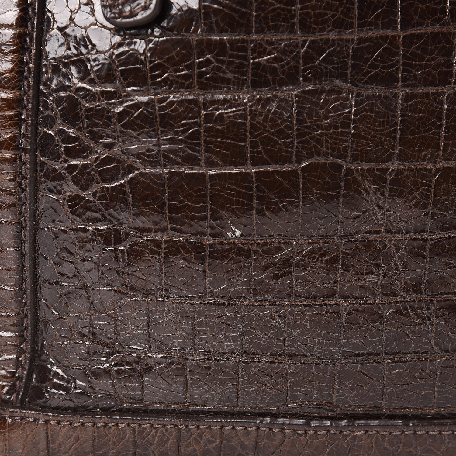 Miu Miu Calfskin Crocodile Embossed St Cocco Shopping Tote Brown 14 of 16