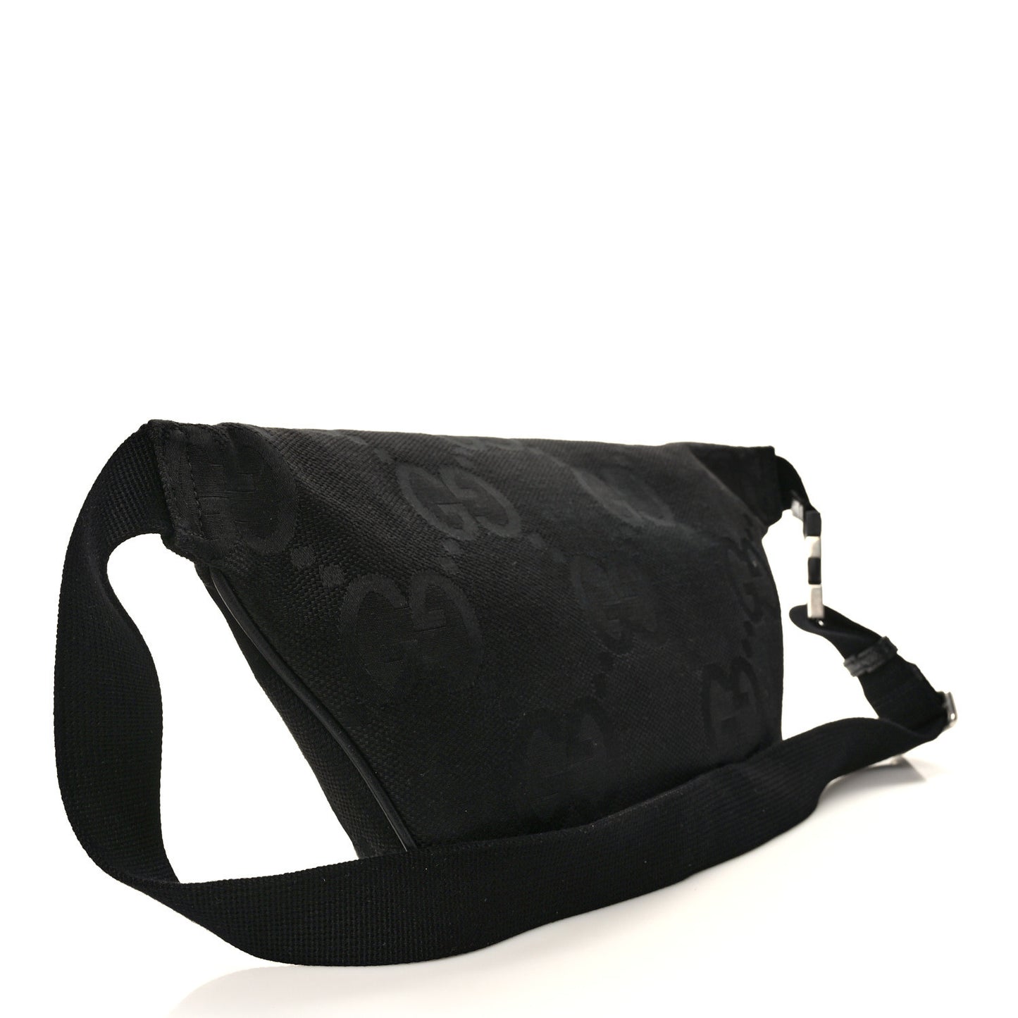 Monogram Jumbo GG Textured Dollar Calfskin Web Belt Bag Black