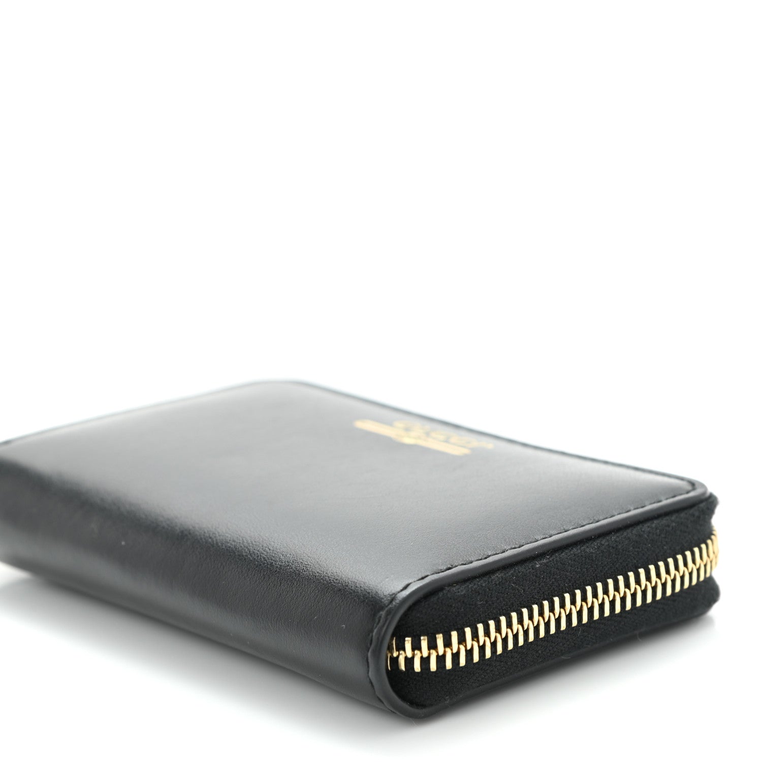 Gucci Plutone Calfskin Logo Zip Around Card Case Black 9 of 9