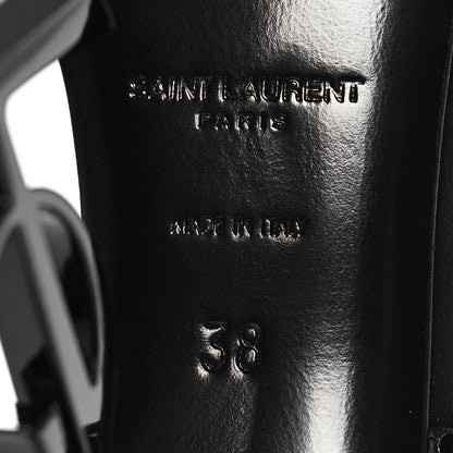 Saint Laurent Crepe Satin Strass Opyum 110 Sandals 38 Black 7 of 8