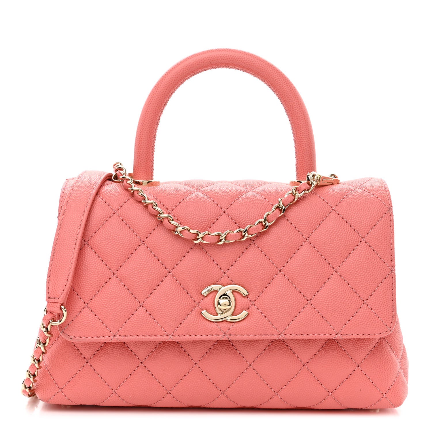 Chanel Caviar Quilted Mini Coco Handle Flap Pink 1 of 11