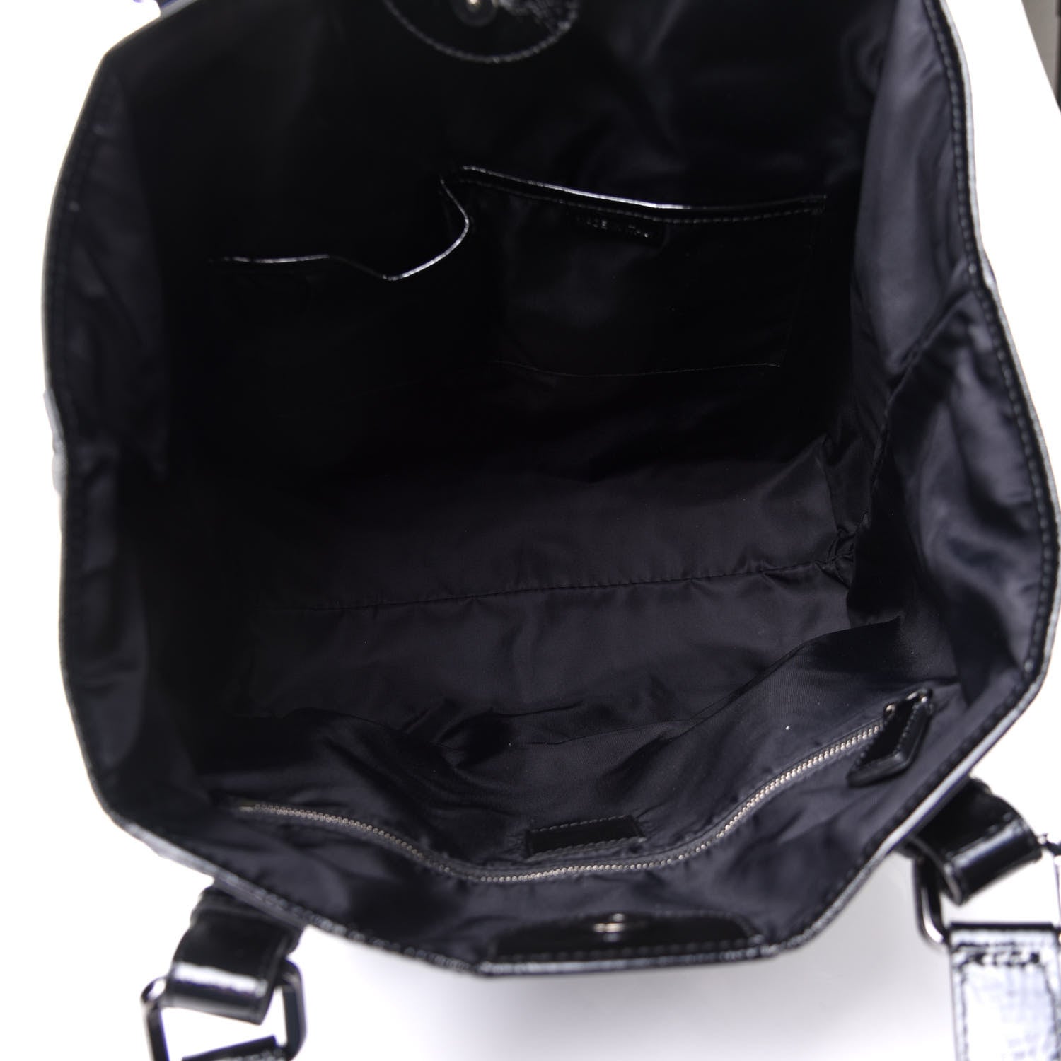 Burberry Patent Trim Smoked Check Tote Black 8 of 12