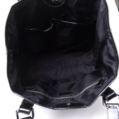 Burberry Patent Trim Smoked Check Tote Black 8 of 12