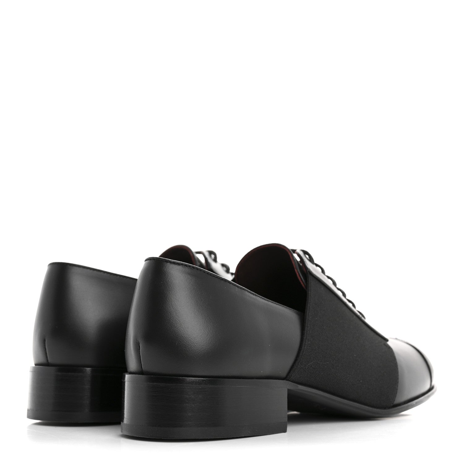 Chanel Calfskin Elastic Lace Up Cap Toe CC Loafers 37.5 Black 5 of 9