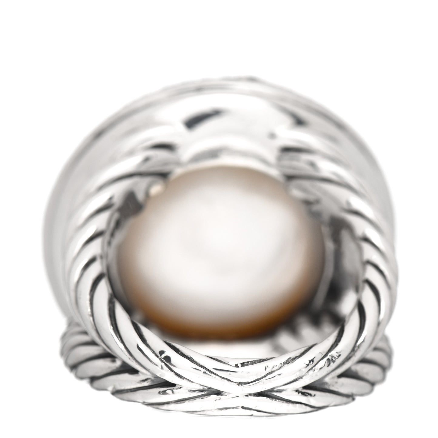 Sterling Silver Diamond Pearl 18mm Cerise Ring 52 6