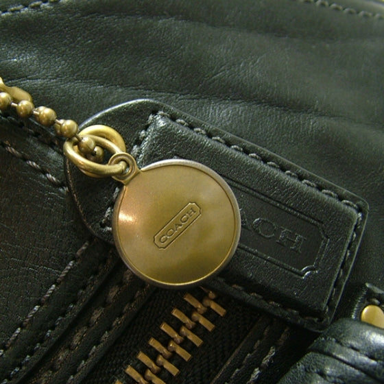 FASHIONPHILE COACHVachettaLegacyPocketShoulderBagBlack 7 of 10