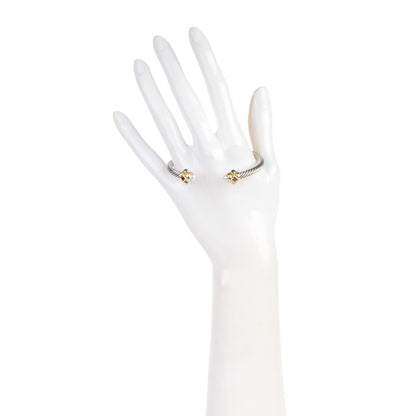 David Yurman Sterling Silver 14K Gold Pearl 5mm Cable Renaissance Bracelet 2 of 5
