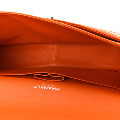 Chanel Patent Quilted Jumbo Double Flap Orange 5 of 10