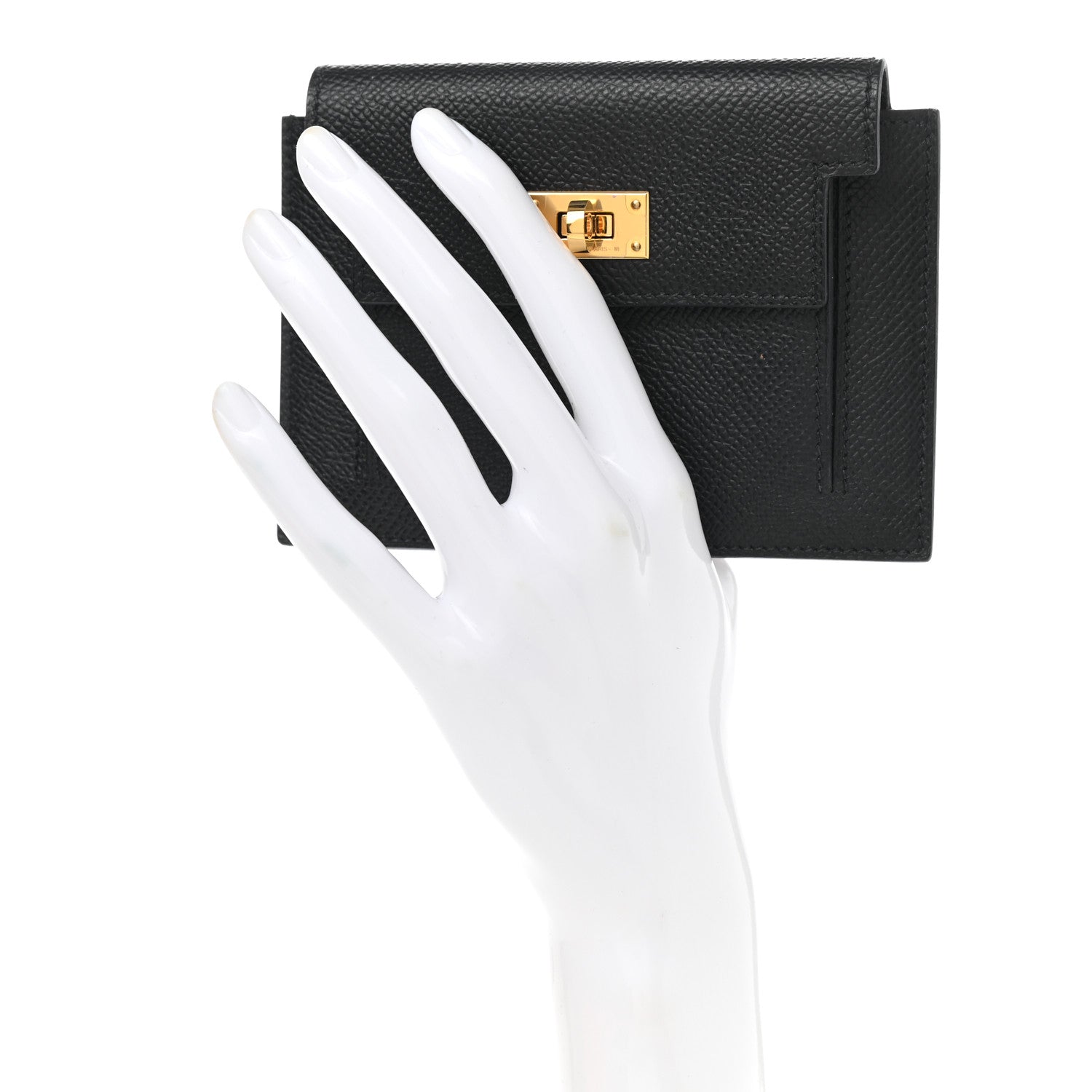 Hermes Epsom Kelly Pocket Compact Wallet Black 2 of 8