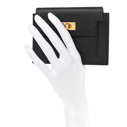 Hermes Epsom Kelly Pocket Compact Wallet Black 2 of 8