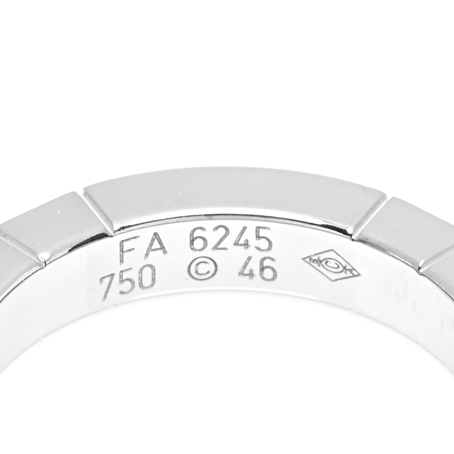 18K White Gold Lanieres Ring 46 3.75